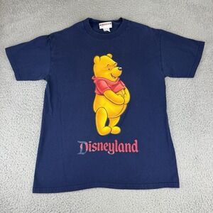 Winnie the Pooh Shirt Navy Disney World Cartoon Movie Film‎ Tee Vintage Y2k Med
